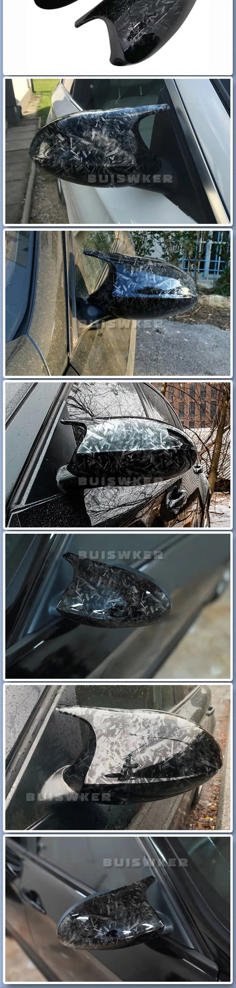 Rearview Mirror Covers for Bmw 1 3 Series E90 E91 E92 E93 E80 E81 E87 E88 Rear-View Carbon Fiber Gloss Black