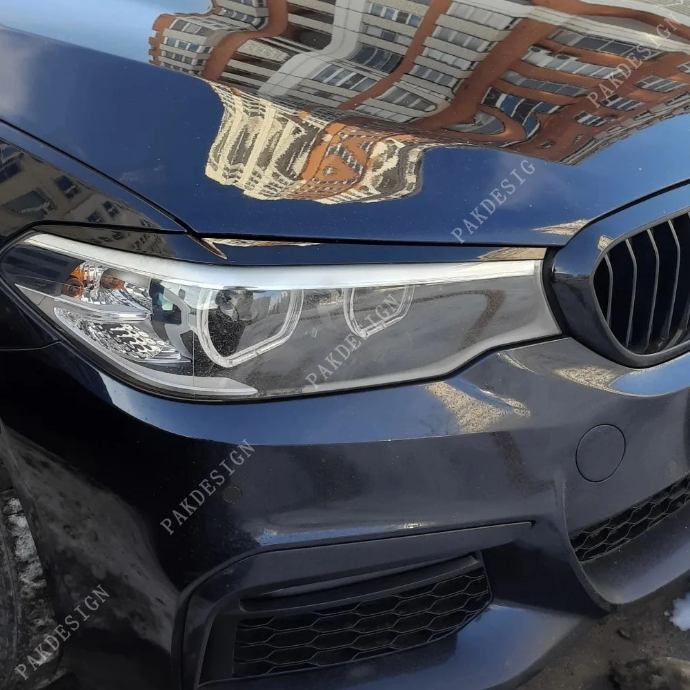 Front Headlight Eyelids Eyebrows for BMW 5 Series G30 G31 G38 F90 M5 525I 530I 540I 2017-2021 High Quality ABS Car Front Bodykit