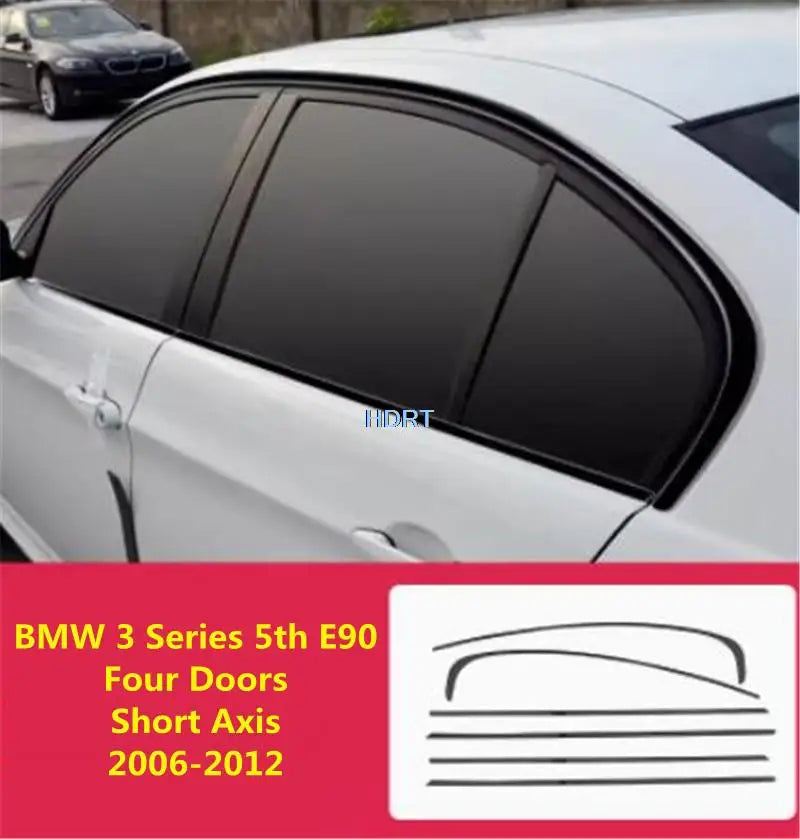 Sticker Glass Moulding Cover Black Window Strip Trim Frame For BMW X1 X2 X3 X4 X5 X6 X7 3 4 5 6 7 Series 2006-2023 Car Styling