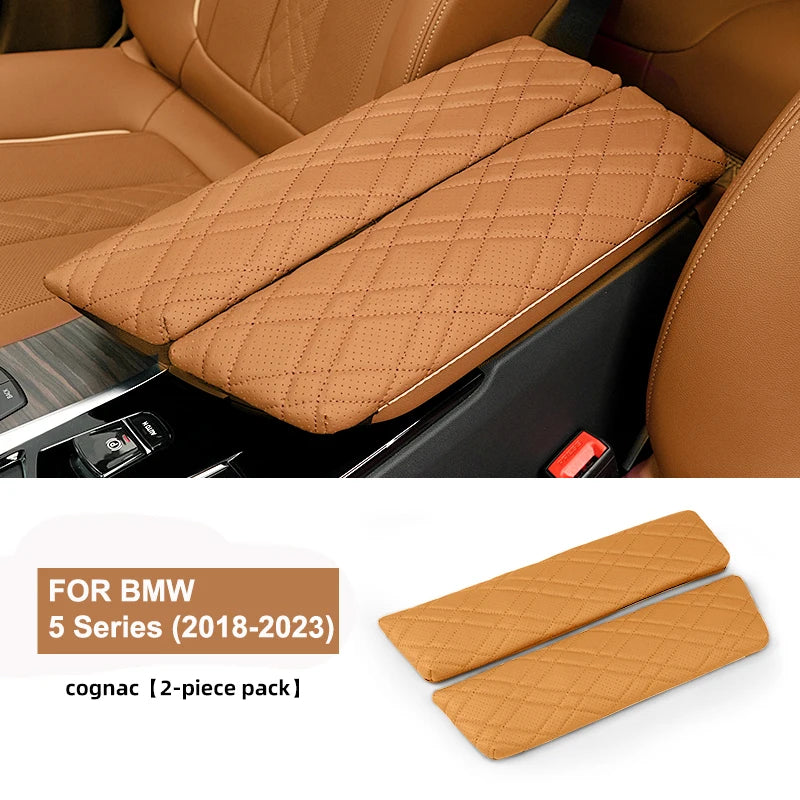 Car Armrest Box Cover Cushion PU Leather Center Console Armrest Protector Pad For BMW 5 Series G30 G32 6GT 2018-2023 Accessories