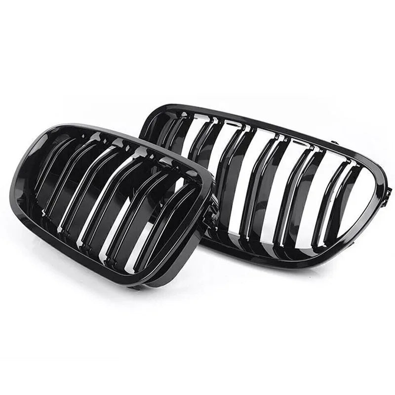 Pulleco For BMW 5 Series F10 F11 F18 520 523 525 520d 530d 540i Grille Car Front Grille Kidney Racing Grill Gloss Black 10-17