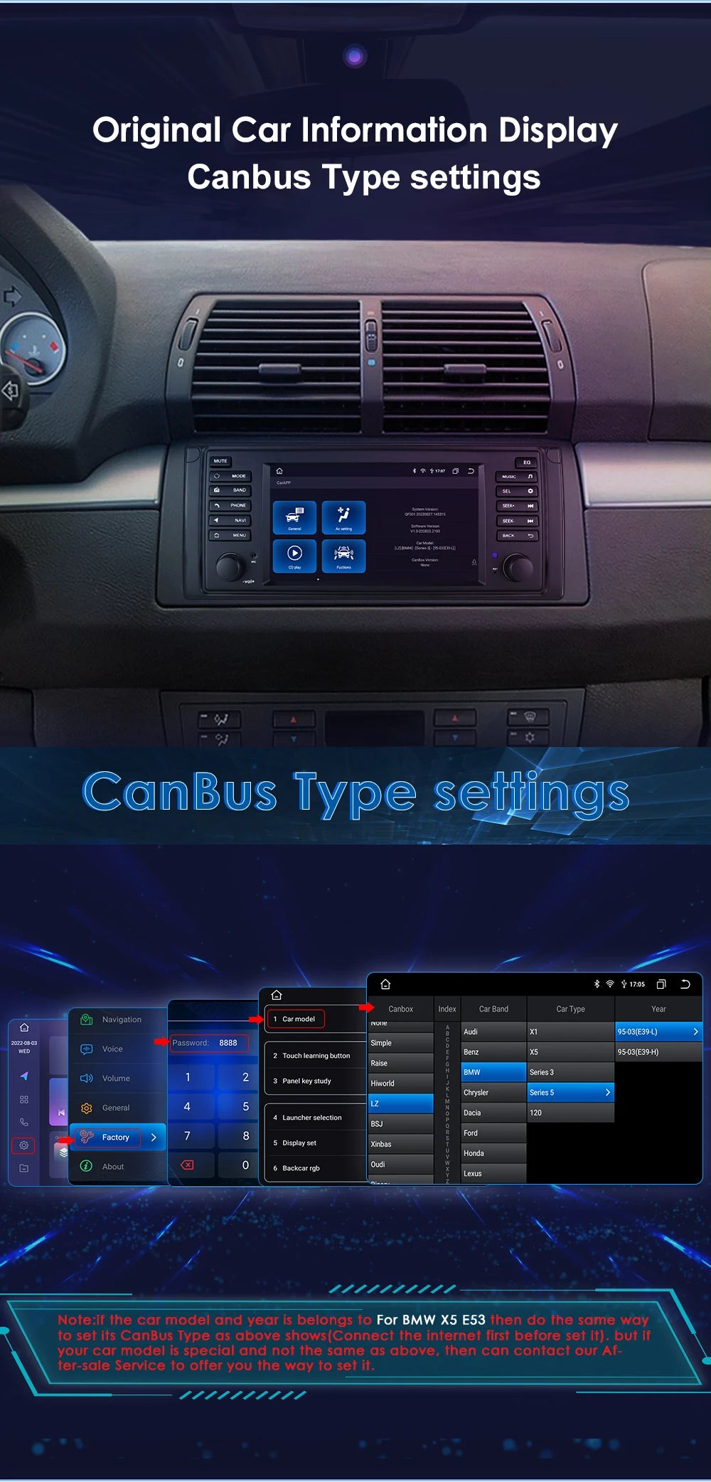 Hizpo Car Intelligent Systems for BMW 5 Series E39 X5 E53 M5 1996-2003 Multimedia 2din Autoradio Android 13 Auto Carplay 7862 4G