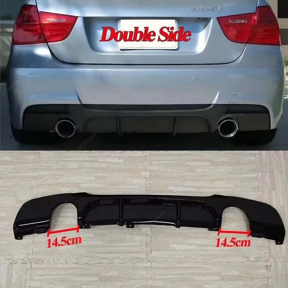 MP Style For BMW 3 Series E90 E91 320i 320d 325d 330d 335i 2005-2012 4-Door M-Sport Rear Bumper Diffuser Bodykits Tuning Black