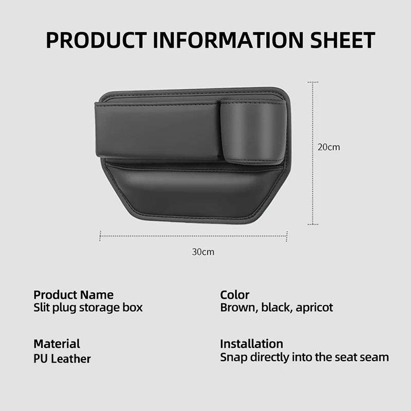 Leather Car Seat Sewn Gap Crevice Slot Storage Box Cup Holder For BMW E46 F30 E60 E90 F10 X5 E70 E39 E36 E87 X7 E92 E91 E28 X3 X