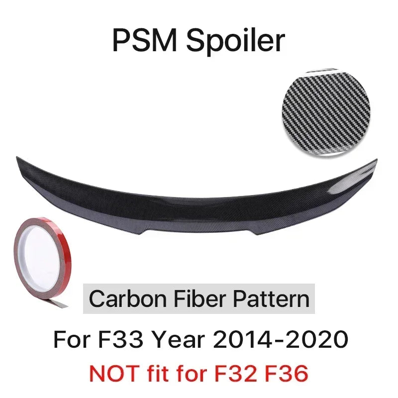 For BMW 4 Series F32 F33 F36 2014-2020 M Performance Spoiler Carbon Fiber Rear Trunk Spoiler M4 PSM Style Wing Auto Accessories