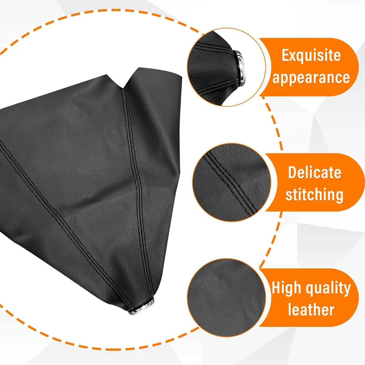 General suede leather car shift collar car manual shift lever knob shift cover accessories