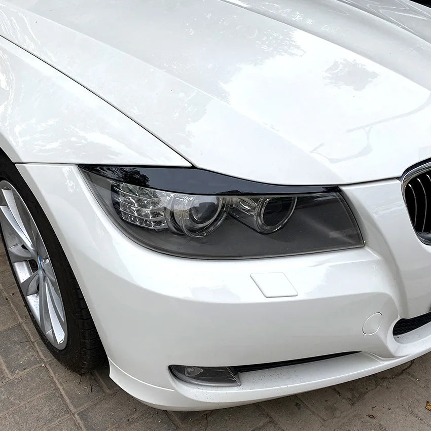 ABS Gloss Black Headlight Eyebrows Eyelid for BMW 3 Series E90 E91 2005 2006 2007 2008 2009 2010 2011 Sedan / Touring Stickers