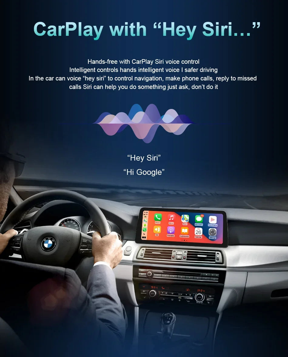 Wireless Carplay Android 14 For BMW F20 F30 F21 F22 F31 F32 F33 F34 F36 NBT EVO Multimedia Player Auto Radio Screen GPS