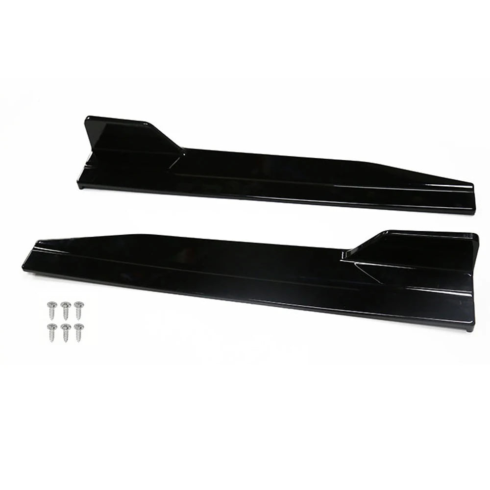 56cm Car Side Skirts Extension Rocker Splitters Diffuser Winglet Wings Universal 22.04inch Bumper Lip Trim Protector with Screws