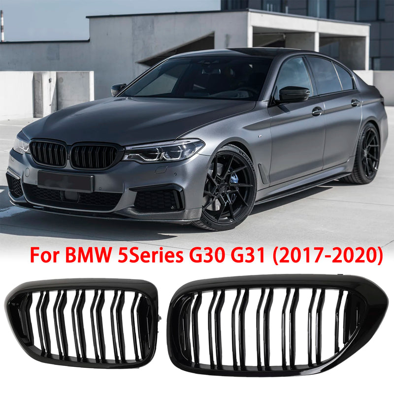 Gloss black double-slat kidney grille for BMW G30 pre-LCI