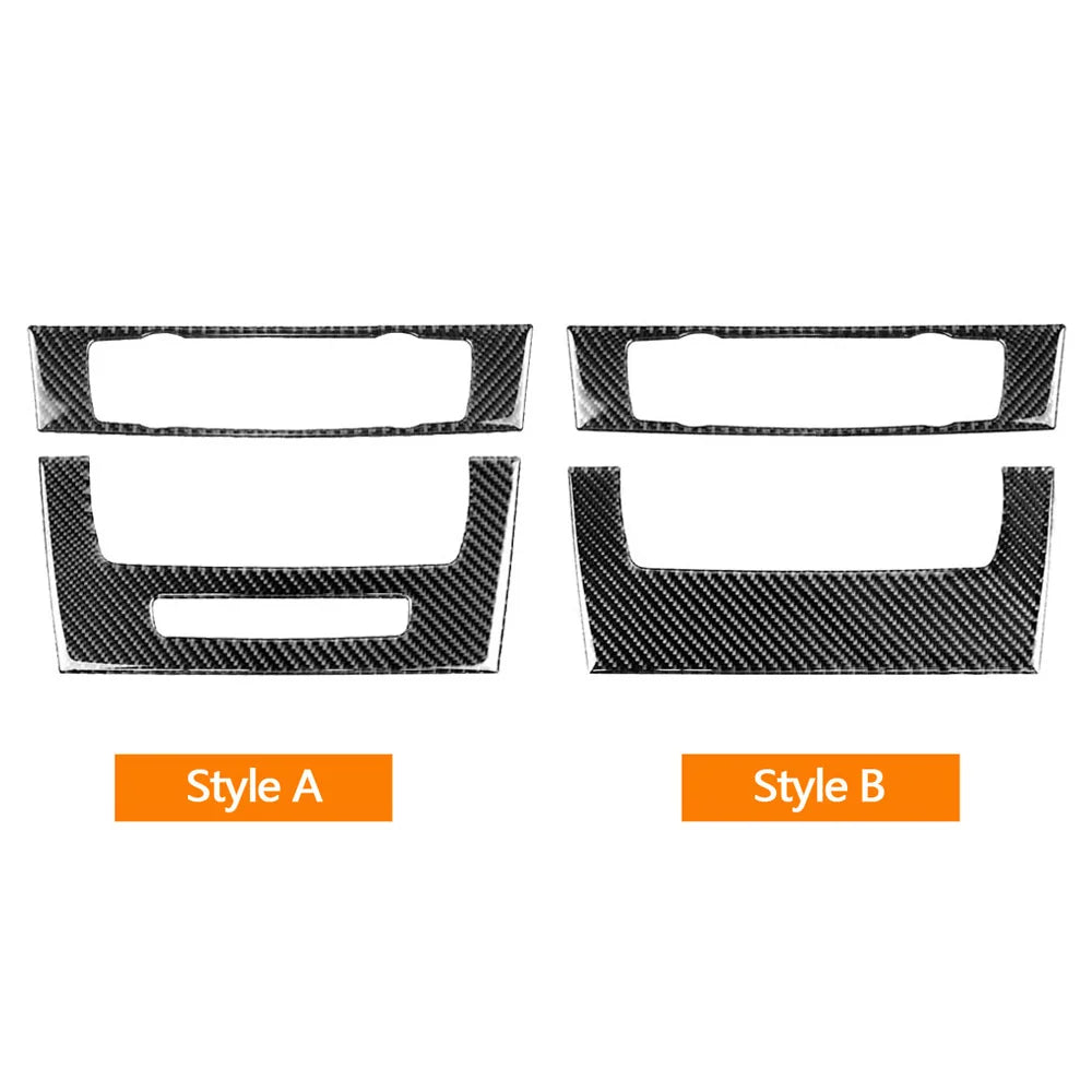 For BMW E90 E92 E93 3 Series Accessories Car Interior Real Carbon Fiber Air Conditioning CD Console Panel Cover Trim Car Styling