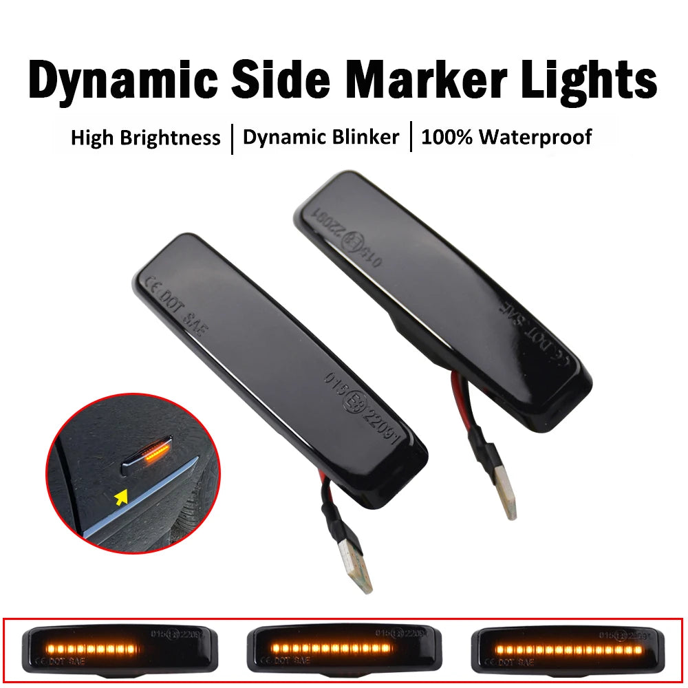 Led Dynamic Turn Signal Light Side Marker Fender Sequential Lamp Blinker Indicator Trim Cover For BMW 5 Series E39 1995-2003 M5