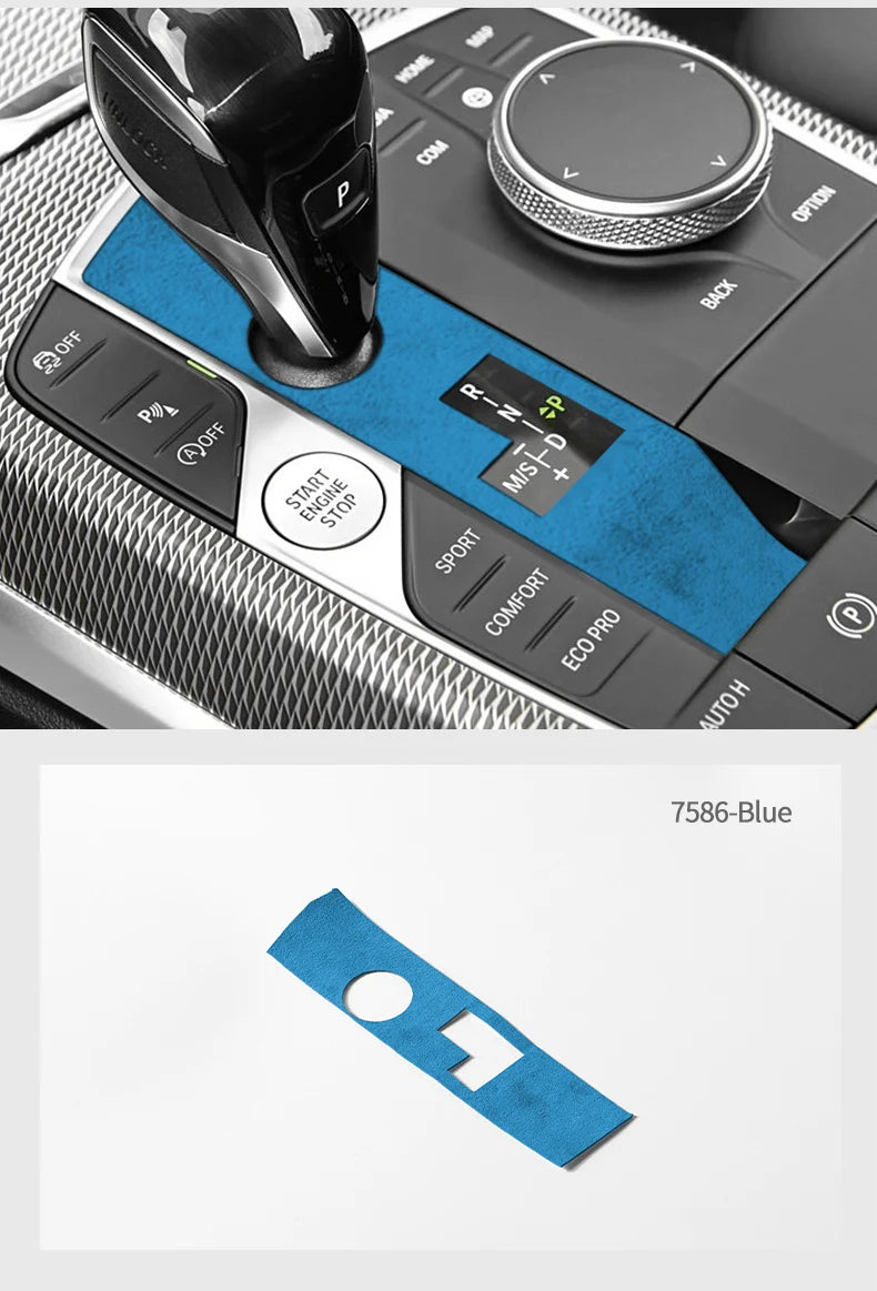 Made of Alcanrata For BMW G20 G22 G07 F44 i4 G29 X3 G01 X5 G05 G06 Gear Shifter Panel Frame Sticker Car Interior Trim Accessory