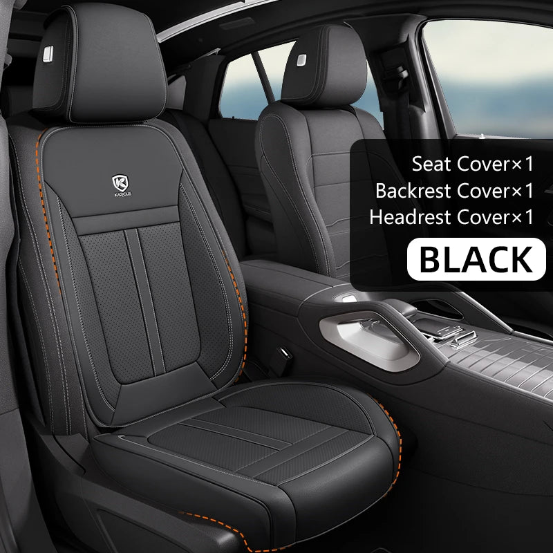 Nappa Leather Car Seat Cover Full Set 5 Seater Breathable Seat Cushion Cover Anti-Slip Full Wrap Driver Car Seat Protectors