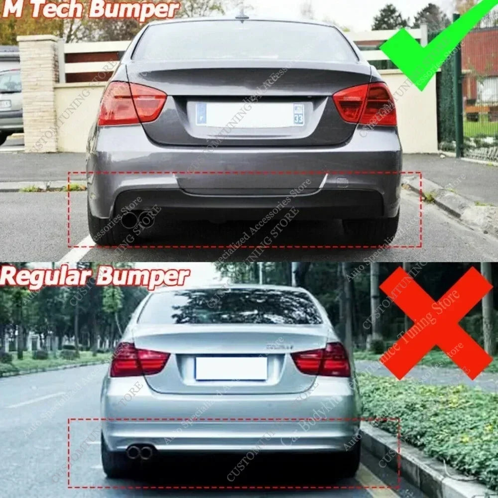 MP Style Gloss Rear Diffuser Rear Bumper Lip Splitter For Bmw E90 E91 320d 325d 330d 335i 05-12 4-Door M Sport Bodykits Tuning