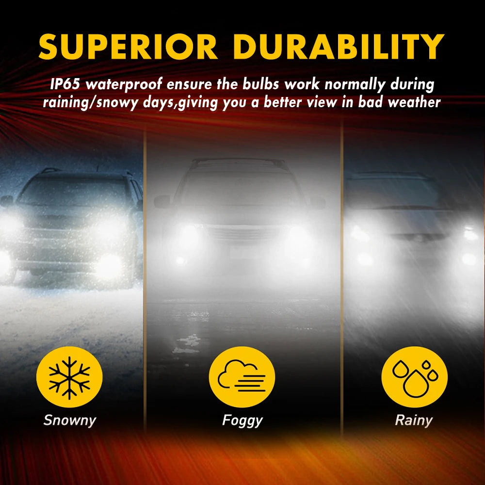 2X 9012 HIR2 9005 HIR2 H4 H7 H8 H9 H11 Led Fog Light Daytime Running Light DRL For BMW E46 E90 E60 E39 F10 F30 X5 E53 E87 6000k
