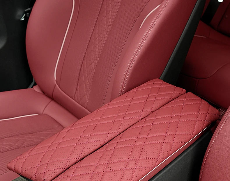 Car Armrest Box Cover Cushion PU Leather Center Console Armrest Protector Pad For BMW 5 Series G30 G32 6GT 2018-2023 Accessories
