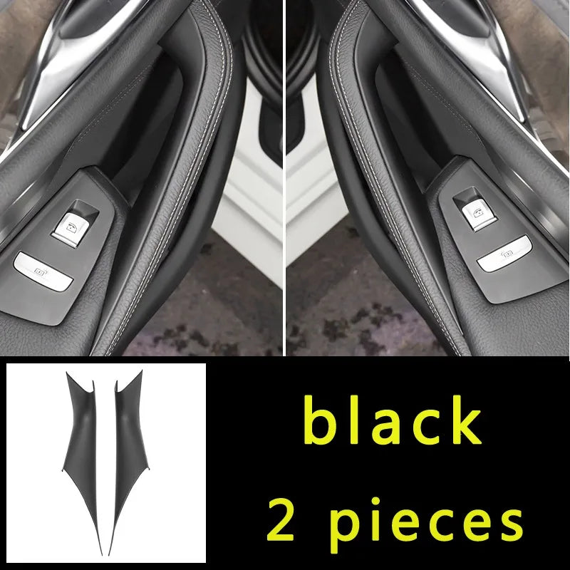 Car Interior Door Panel Grab Handle Covers Carbon Fiber Armrest Protective Trim Car Styling for BMW 5 Series G30 Accessories