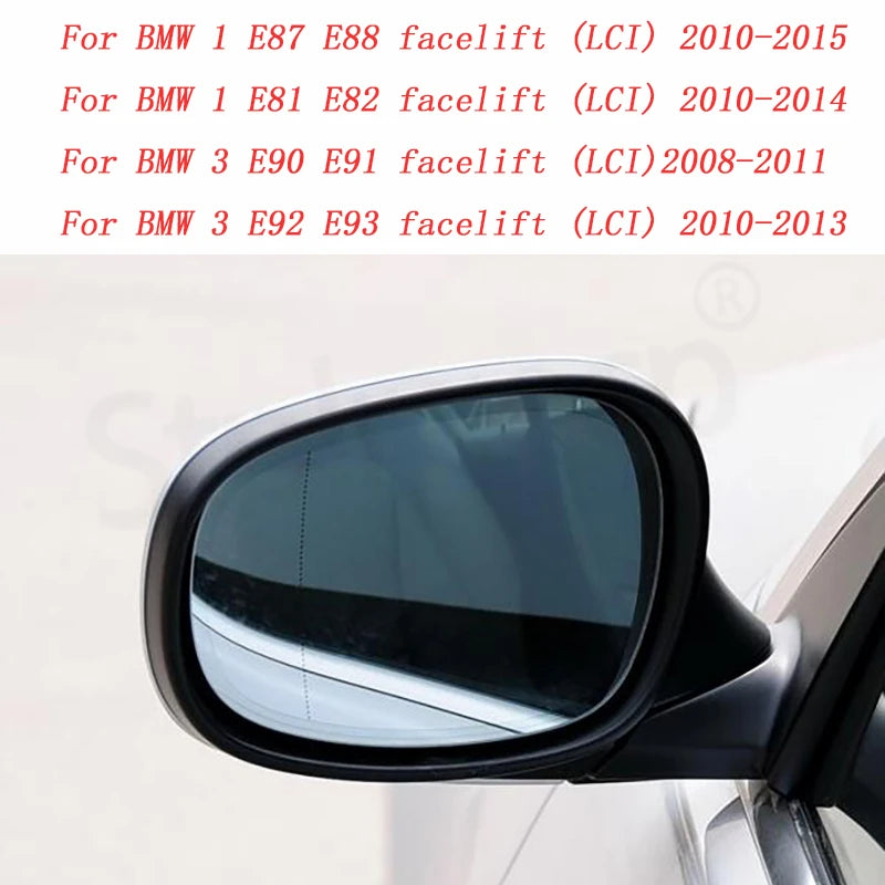 Carbon Fiber Pattern Black Side Mirror cover Caps Replacement for BMW E90 E91 2005-2011 E92 E93 2006-2013 E81 E82 E88 E87 E88