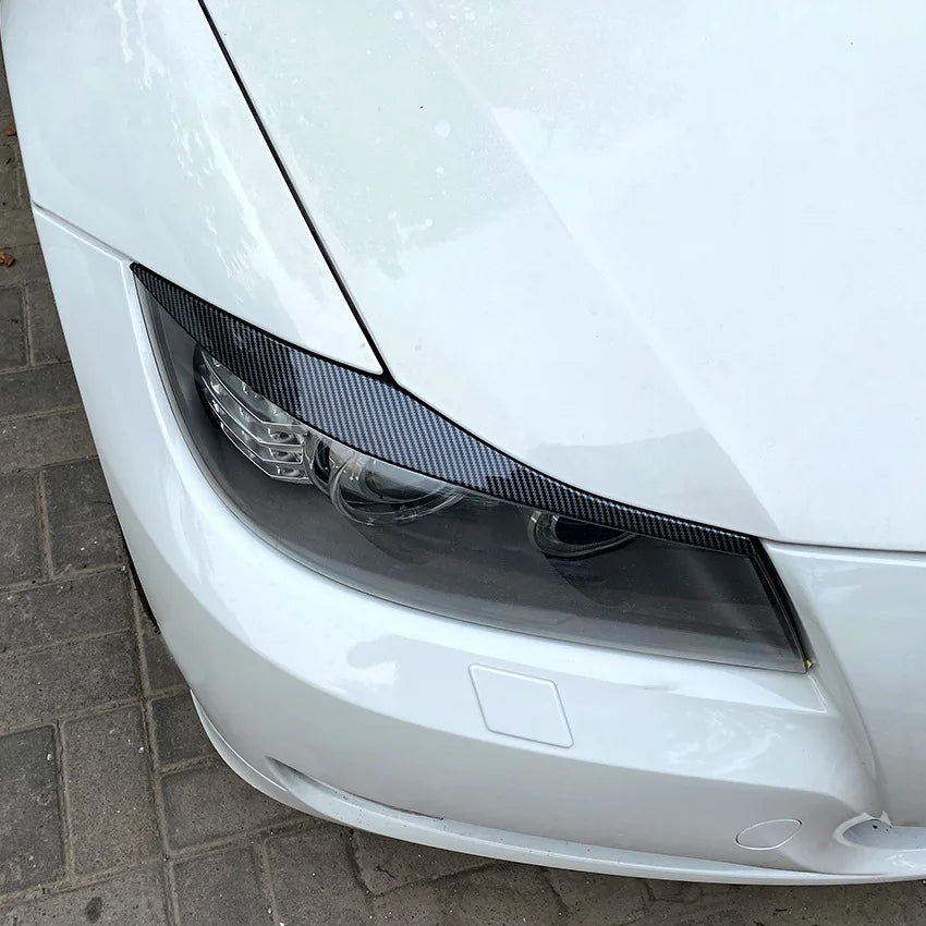 ABS Gloss Black Headlight Eyebrows Eyelid for BMW 3 Series E90 E91 2005 2006 2007 2008 2009 2010 2011 Sedan / Touring Stickers