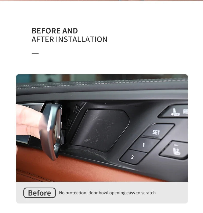 4PCS Car Inner Door Bowl Stickers Stainless Steel Door Handle Frame For BMW X5 G05 X6 G06 X7 G07 2019 2020 2021 2022 Accessories