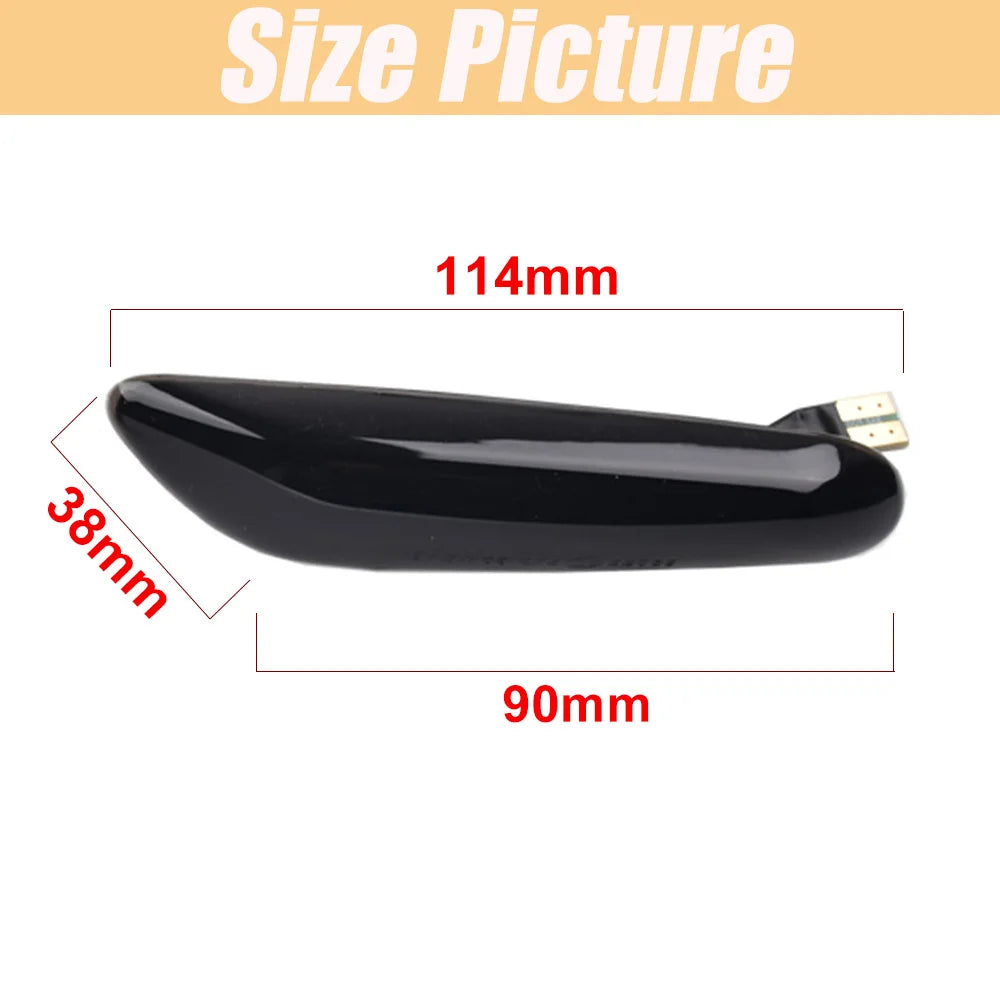 2x Dynamic LED Fender Light Side Marker For BMW 1 3 5 serie E46 E60 E61 E81 E82 E87 E88 E90 E91 E92 E93 X1 E84 X3 E83 X5 E53
