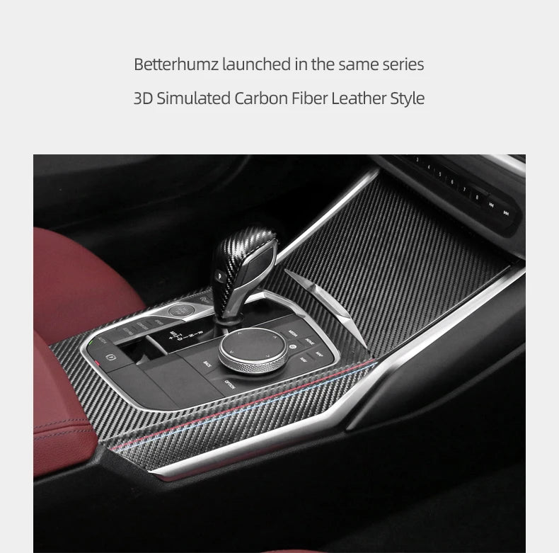 For BMW G20 G23 G28 G42 i3 Made of Alcantara Center Gear Shift Panel Trim Cover M Performance Sticker Car Interior Accessories