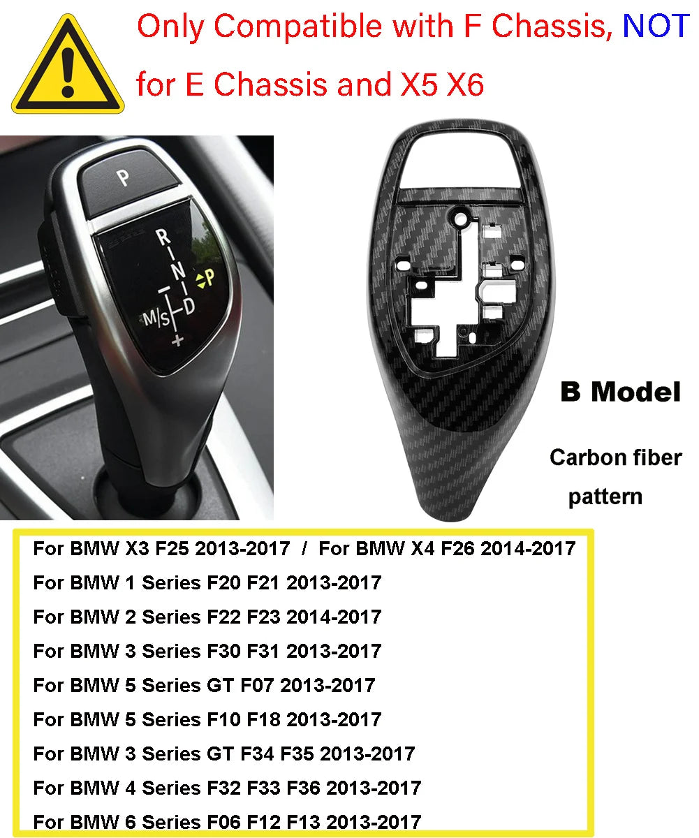 Car Gear Knob Shift Lever Cover Replacement for BMW 1 2 3 5 7 Series F10 F20 F21 F22 F11 F01 X1 X3 X4 M3 M5 F30 F25 F Chassis