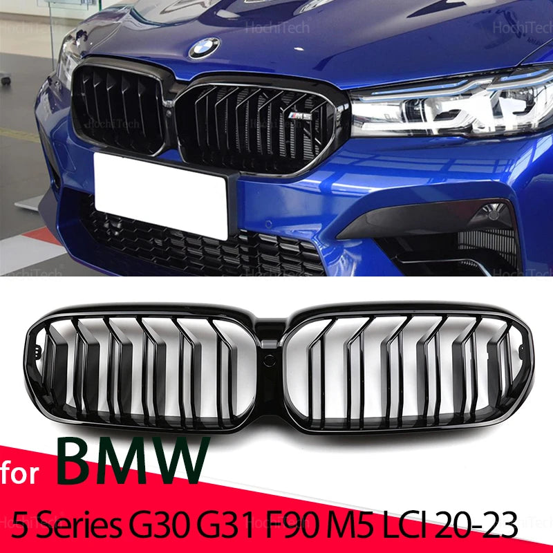 Car M Color/Gloss Black Front Bumper Grilles Kidney Racing Grill For BMW 5 Series G30 G38 G31 F90 M5 LCI 2020 2021 2022 2023