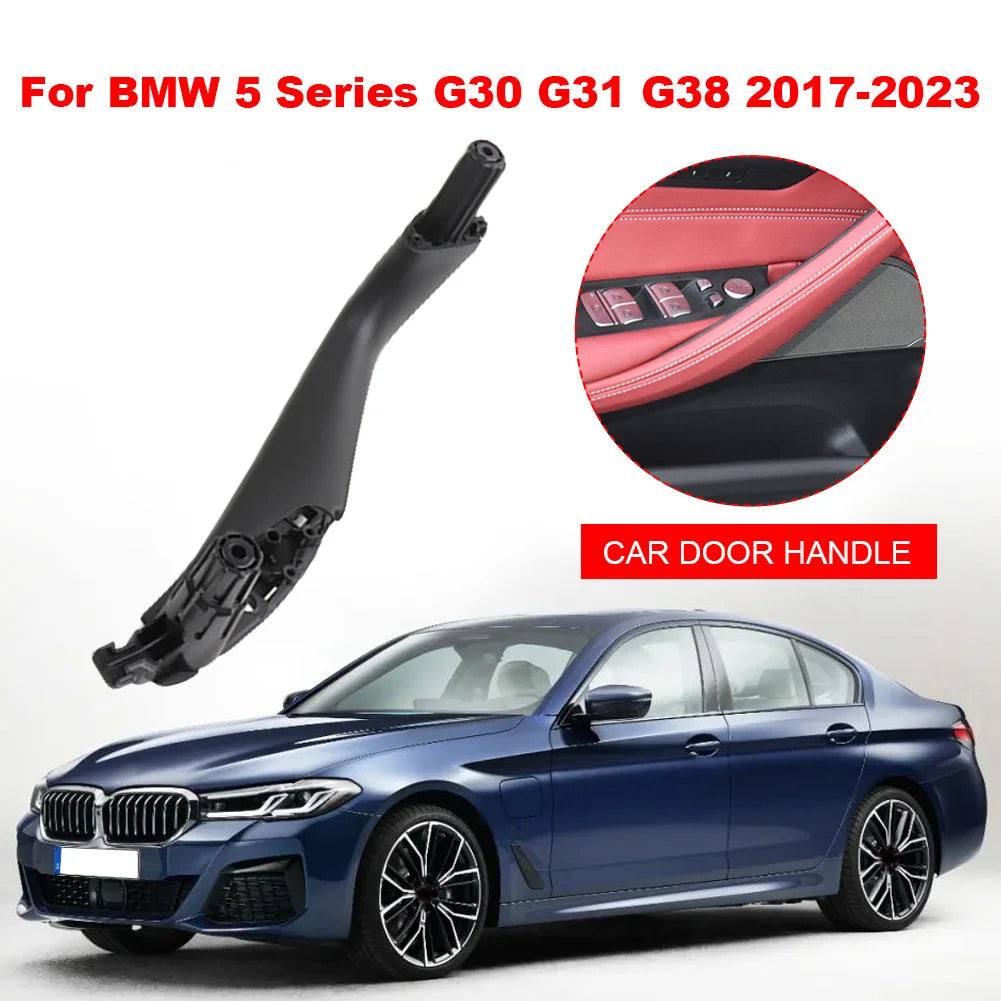 For BMW 5 Series G30 G31 G38 17-23 Car Door Handle Inside Panel Trim Left Right Door Pull Handle Carbon Fiber Car Door Pull Grab
