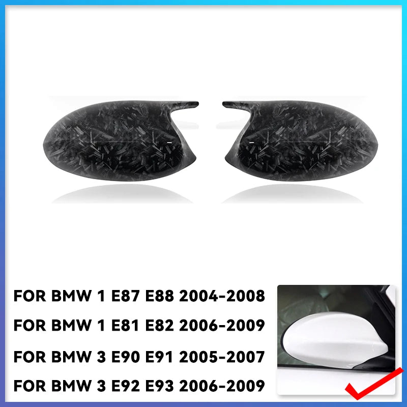 2xMirror Cover E90 Car Side Door Rearview Side Mirror Cover Cap For BMW E90 E91 2005-2007 E92 E93 2006-2009 M3 Style E80 E81 E87