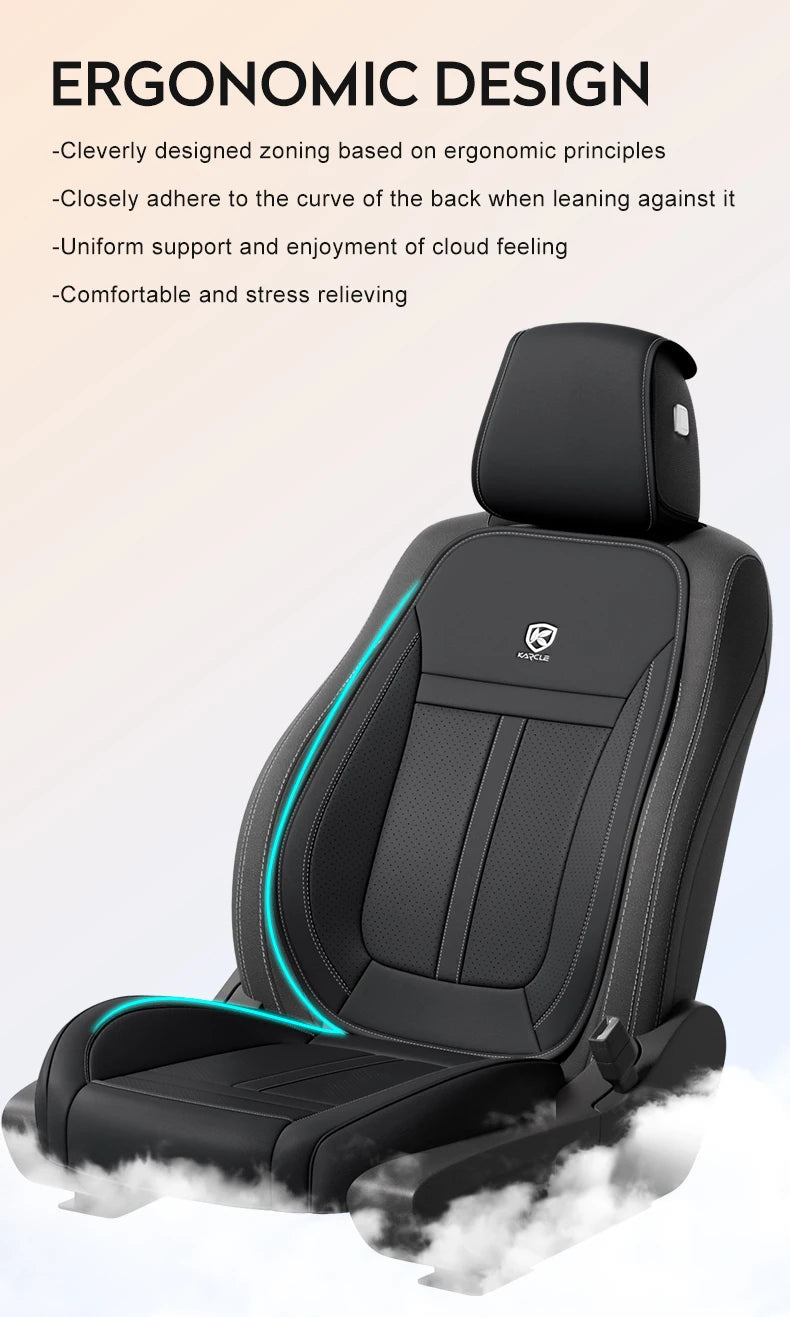 Nappa Leather Car Seat Cover Full Set 5 Seater Breathable Seat Cushion Cover Anti-Slip Full Wrap Driver Car Seat Protectors