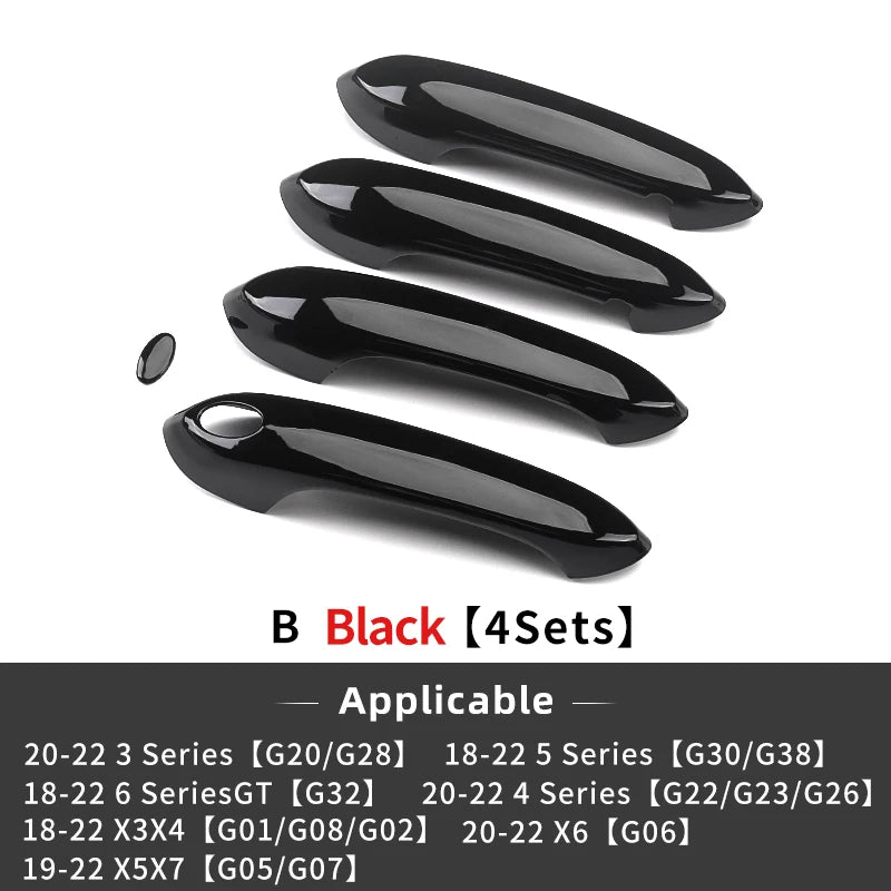 4PCS Car Door Handle Cover Trim Exterior Decoration For BMW G20 G30 G32 X1 F48 X2 F39 X3 G01 X4 G02 X5 F15 G05 G06 5 Series LHD