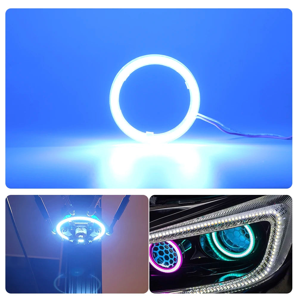 2PC 12-24V COB Led Halo Ring Angel Eyes for Car Motorcycle Circular Led Light Ring 70mm 80mm 90mm Daytime Running Headlight Buld