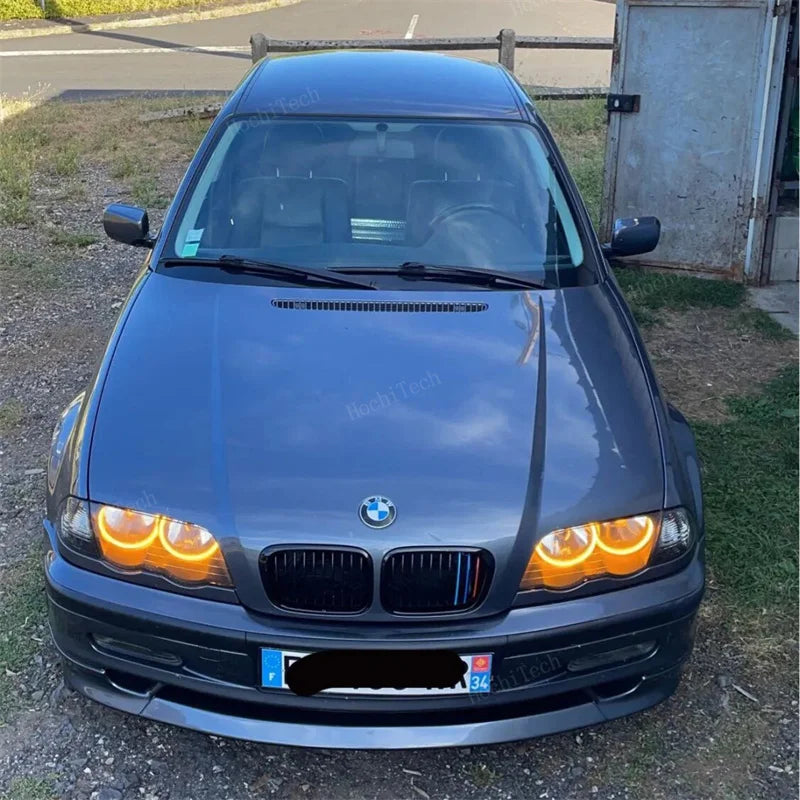 For BMW 3 5 7 Series E46 E39 E38 Colorful RGBW Cotton LED Angel Eyes Revolving Dynamic Light Sequential Flowing with Turn Signal