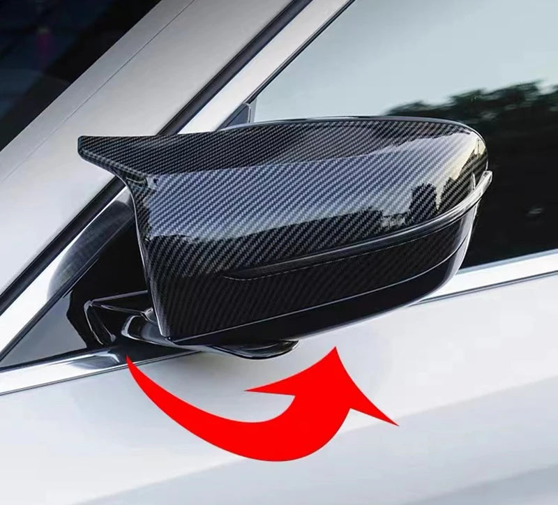 2Pcs Car Bright Black Side Rear View Mirror Cover Replacement For BMW 3 4 5 7 Series G20 G22 G30 G31 G38 G11 G12 2016 - 2022