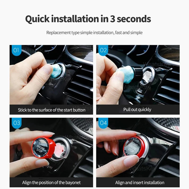 Crystal Start Button Car For BMW G20 G21 G22 G23 G26 G01 G02 G14 G15 1 2 3 4 Series Z4 F40 F44 M3 G80 M4 G82 X3 X4 X7 X6 X5
