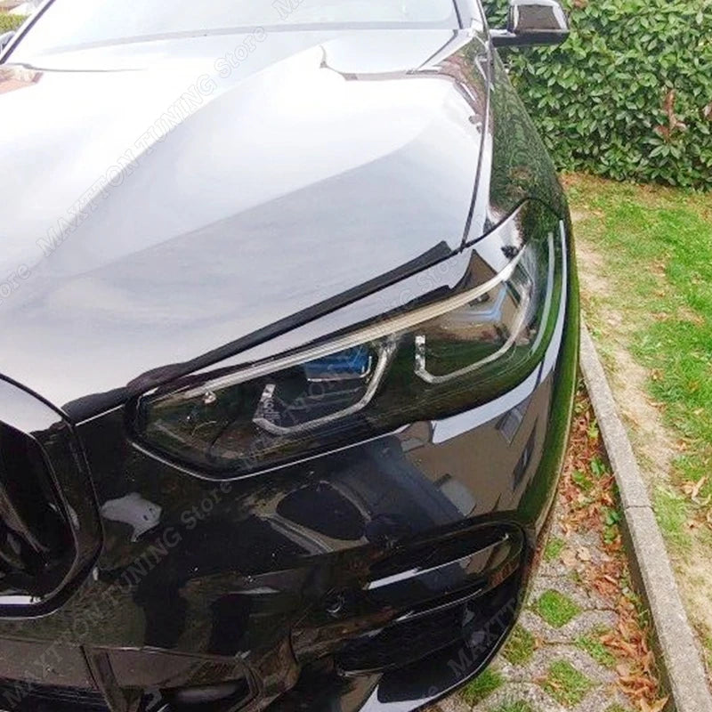 For BMW X5 G05 X6 G06 30i 30d 35i 35d M50i M50d 2018-2023 Car Headlights Eyebrow Eyelids Cover Gloss Black Body Kit Tuning ABS