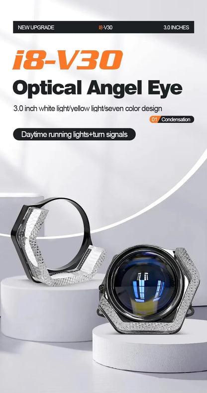 Rectangular RGB angel eye shrouds with app control, product photo 6