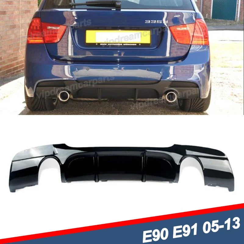 Performance Style for 2005-2013 BMW 3 Series 325i 335i E90 E91 M Sport Rear Bumper Diffuser Lip 2005-2013 Glossy Black Tuning
