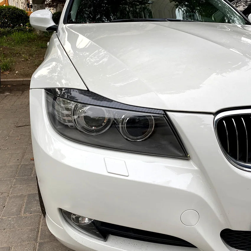 ABS Gloss Black Headlight Eyebrows Eyelid for BMW 3 Series E90 E91 2005 2006 2007 2008 2009 2010 2011 Sedan / Touring Stickers