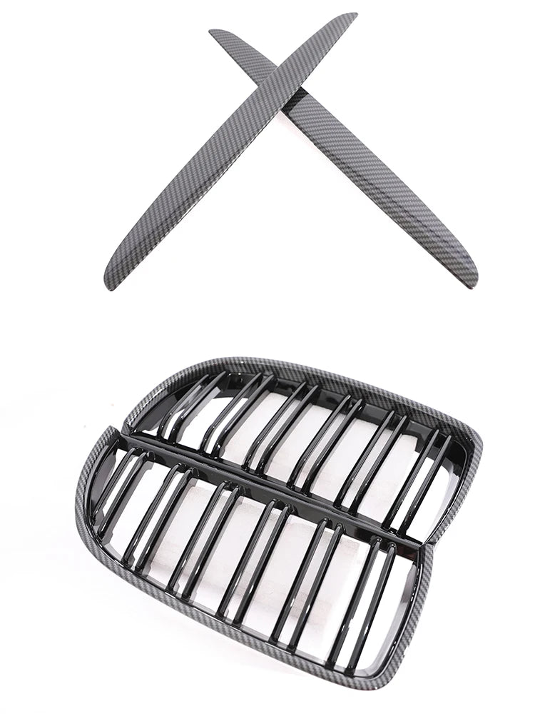 Kidney Front Grill Carbon Fiber M Color Chrome Gloss Matte Black Grille For BMW 3 Series E90 E91 Pre-Facelift 2005-2008 320i 330