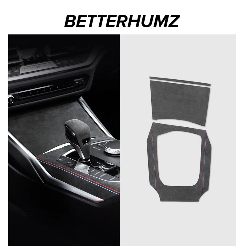 For BMW G20 G23 G28 G42 i3 Made of Alcantara Center Gear Shift Panel Trim Cover M Performance Sticker Car Interior Accessories