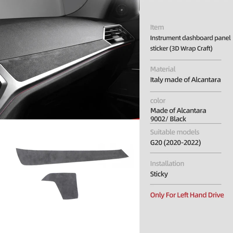 For BMW G20 G28 G23 Serie 3 4 Made of Alcantara Center Console Gear Shift Knob Panel Cover Trim Sticker Car Interior Accessories