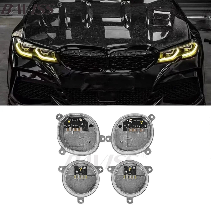 CSL-style yellow DRL boards for BMW G20 Laser Light headlights