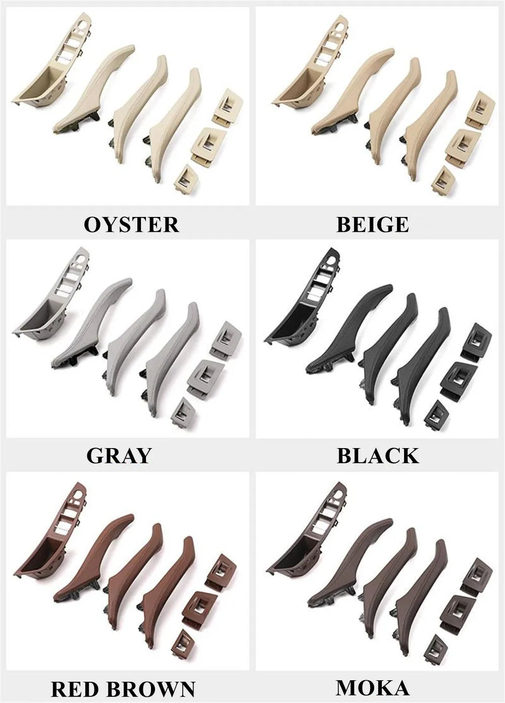 Left Hand Drive LHD Leather Interior Door Pull Handle Assembly Set for BMW 5 Series F10 F11 F18 520 523 525 528 530 535