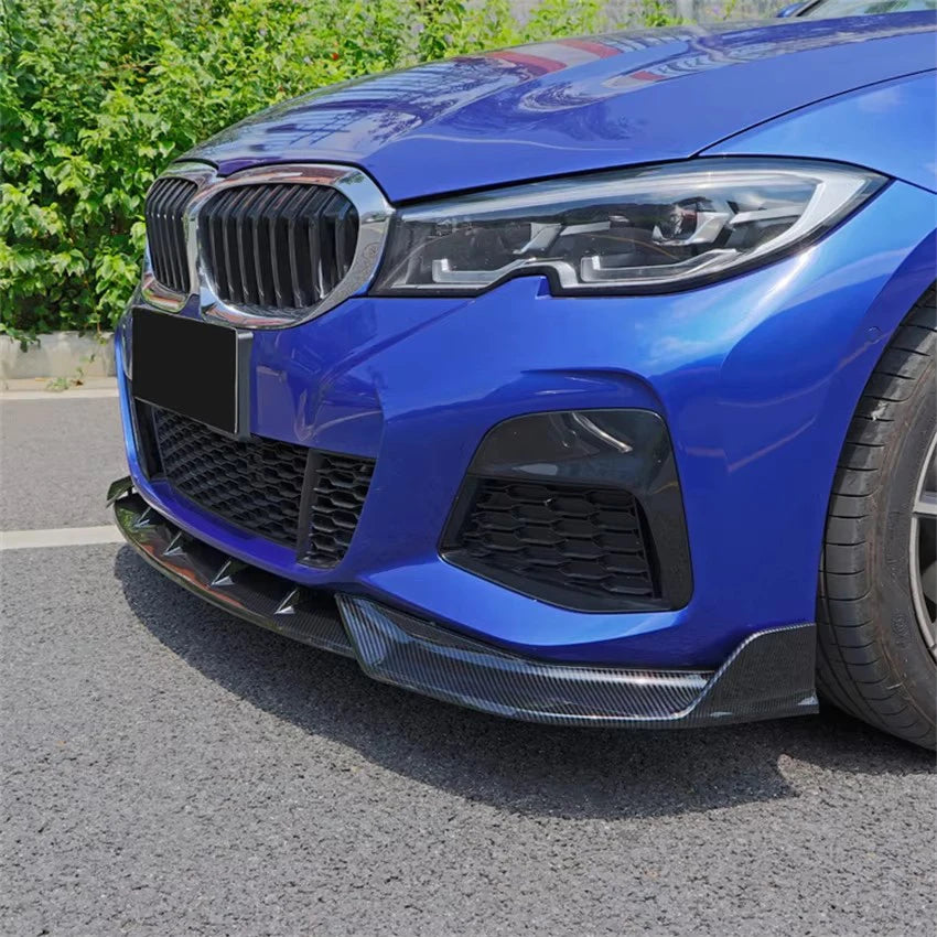 Carbon Look Front Bumper Lip Spoiler Splitter Diffuser Cover Canards tuning For BMW 3 Series G20 G21 G28 2019-2022 M Pack