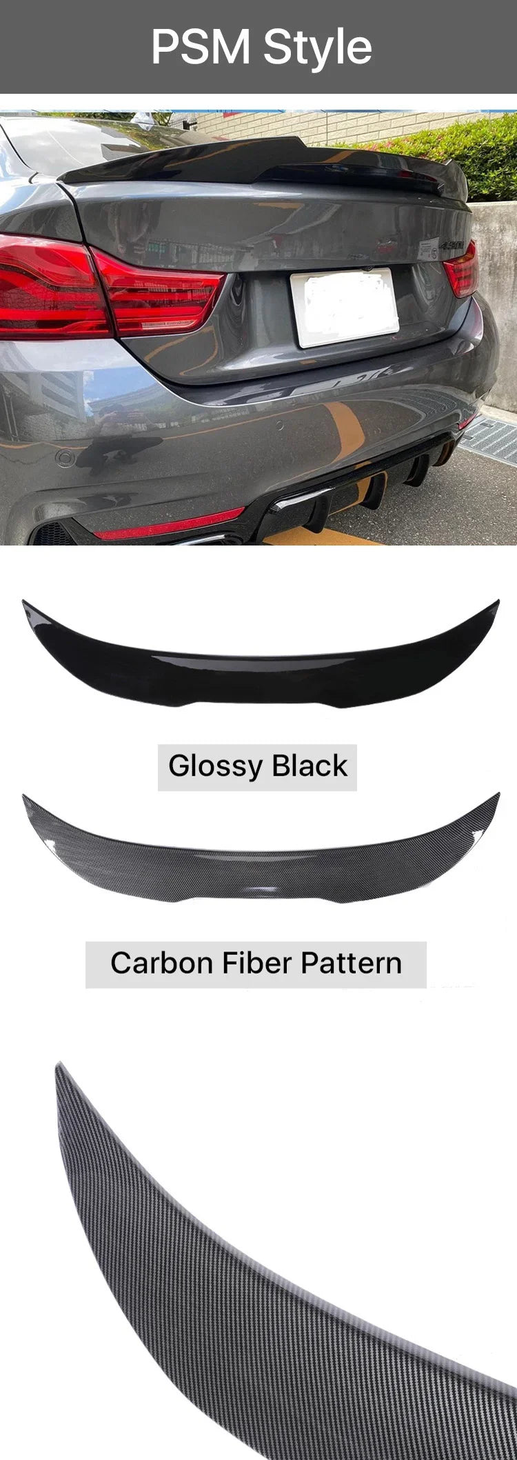 For BMW 4 Series F32 F33 F36 2014-2020 M Performance Spoiler Carbon Fiber Rear Trunk Spoiler M4 PSM Style Wing Auto Accessories