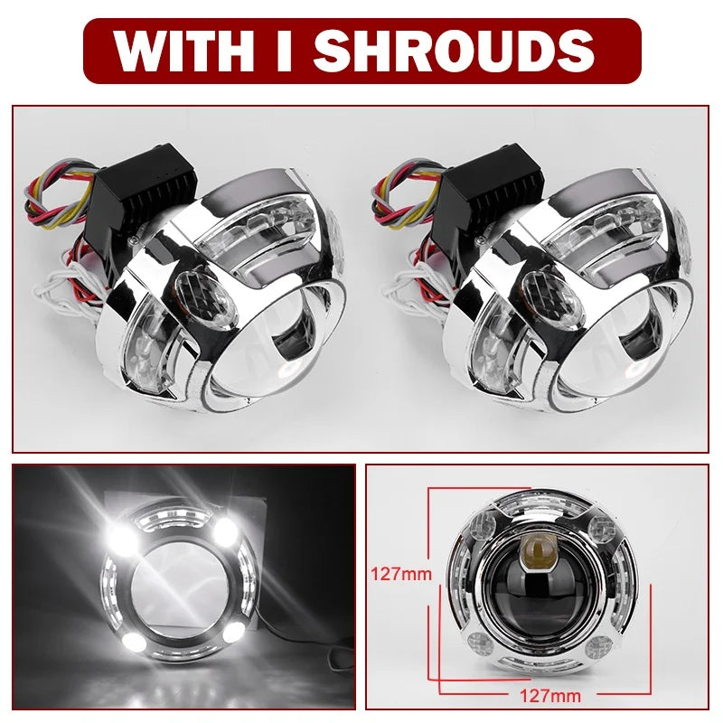160W Bi-LED Laser Pro Projector Lenses 3 inch Headlight LED Lamp For Hella 3R G5 Frame Car Styling Retrofit High/Low Beam Lens