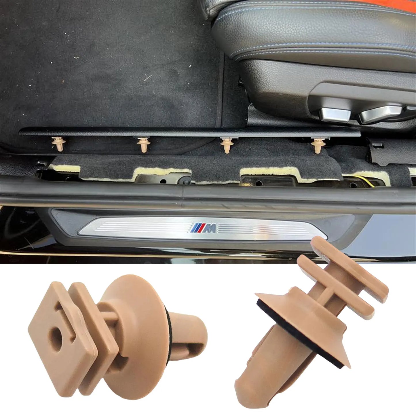 Sill Door Entrance Trims Clips 10mm Interior Clip Fasteners 51477117532 for BMW 1 2 3 4 5 6 Series E90 E60 E61 F30 F31 F80